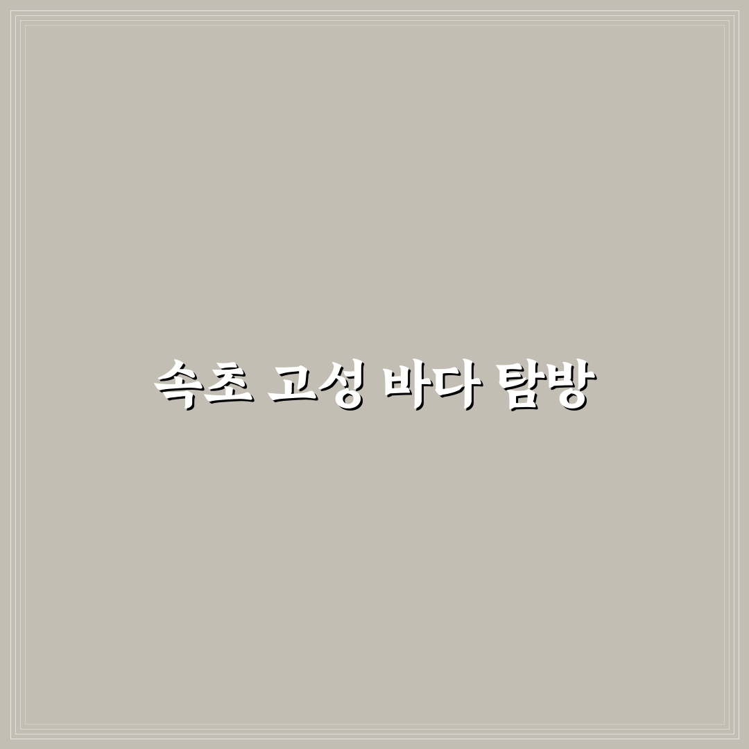 속초 고성 1박 2일 캠핑 코스와 바다 명소 추천 꿀팁 공유