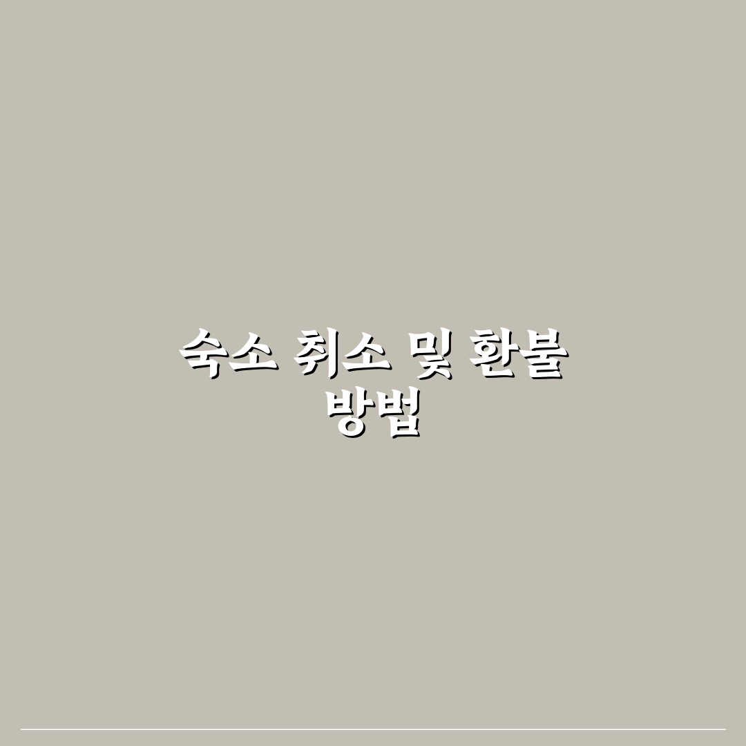숙소 취소 수수료 규정과 환불 꿀팁 정리