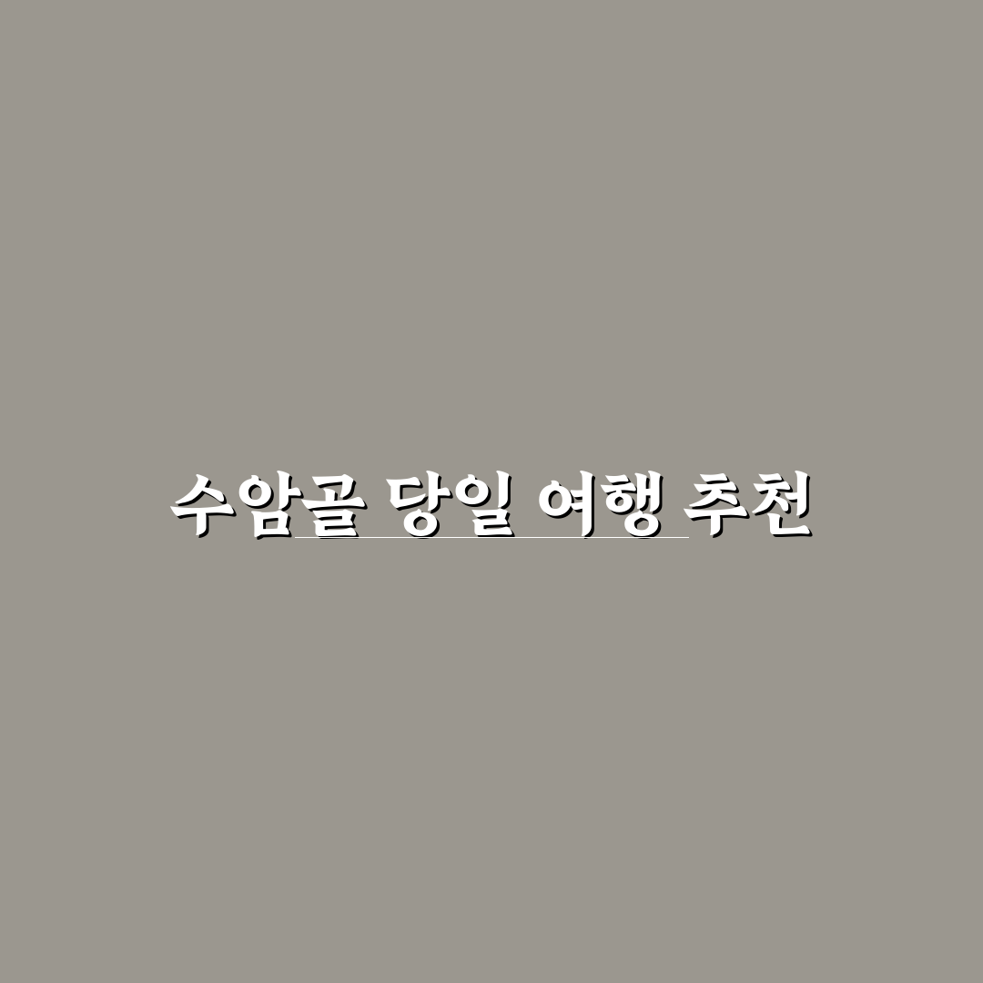 청주 수암골 당일 여행 코스와 벽화마을 산책 팁 정리하기