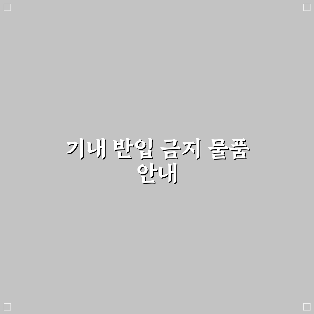 기내 반입 금지 물품과 공항 보안검색 통과 꿀팁 정리