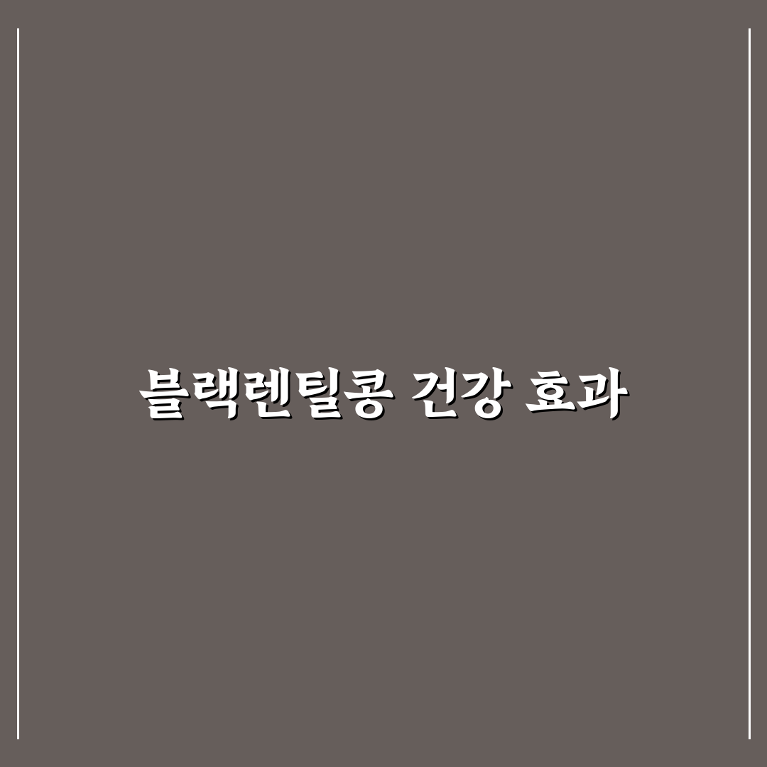 블랙렌틸콩 효능과 활용법 꿀팁 쉽게 알려드려요