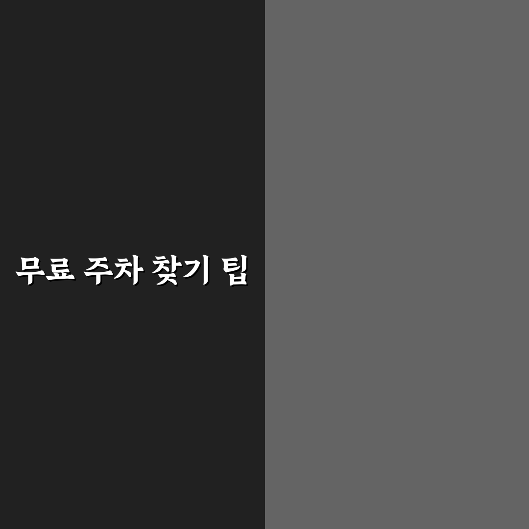 유료 주차장 대신 무료 주차 찾는 방법과 꿀팁 정리