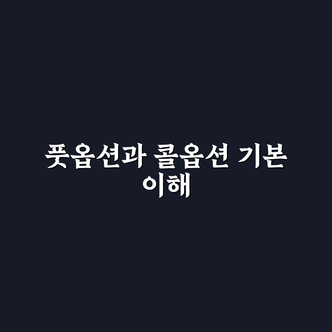 풋옵션 콜옵션 쉽게 이해하는 기본 개념과 활용법 정리
