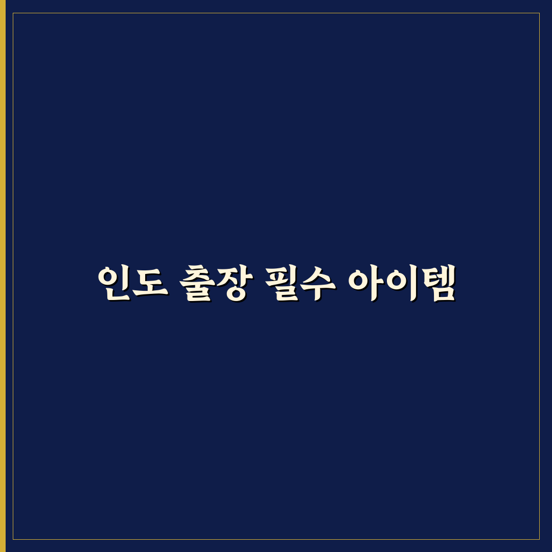 인도 출장 준비물 추천 초보자도 쉽게 챙기는 꿀팁
