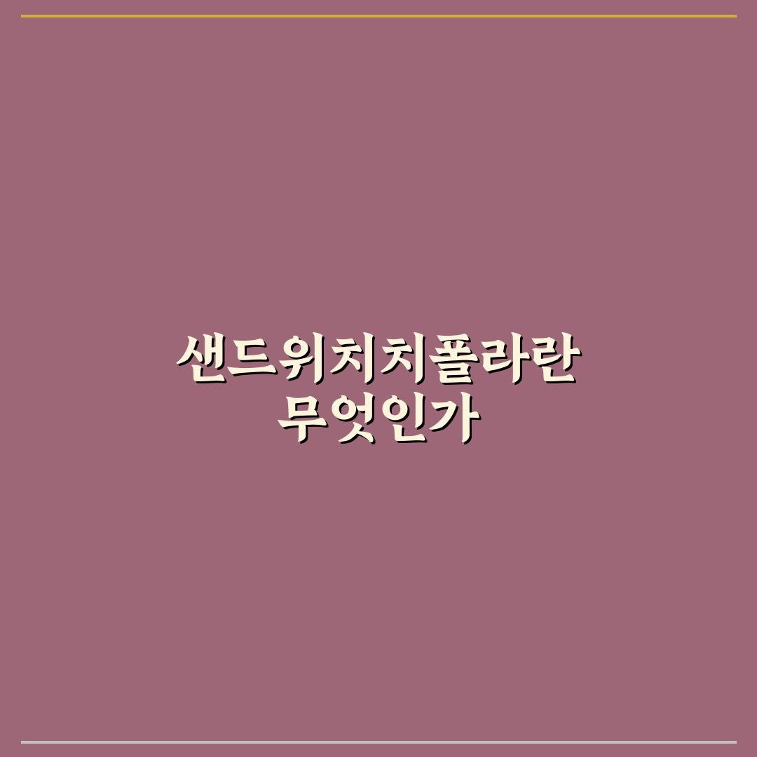 샌드위치치폴라 만드는 방법과 꿀팁 정리