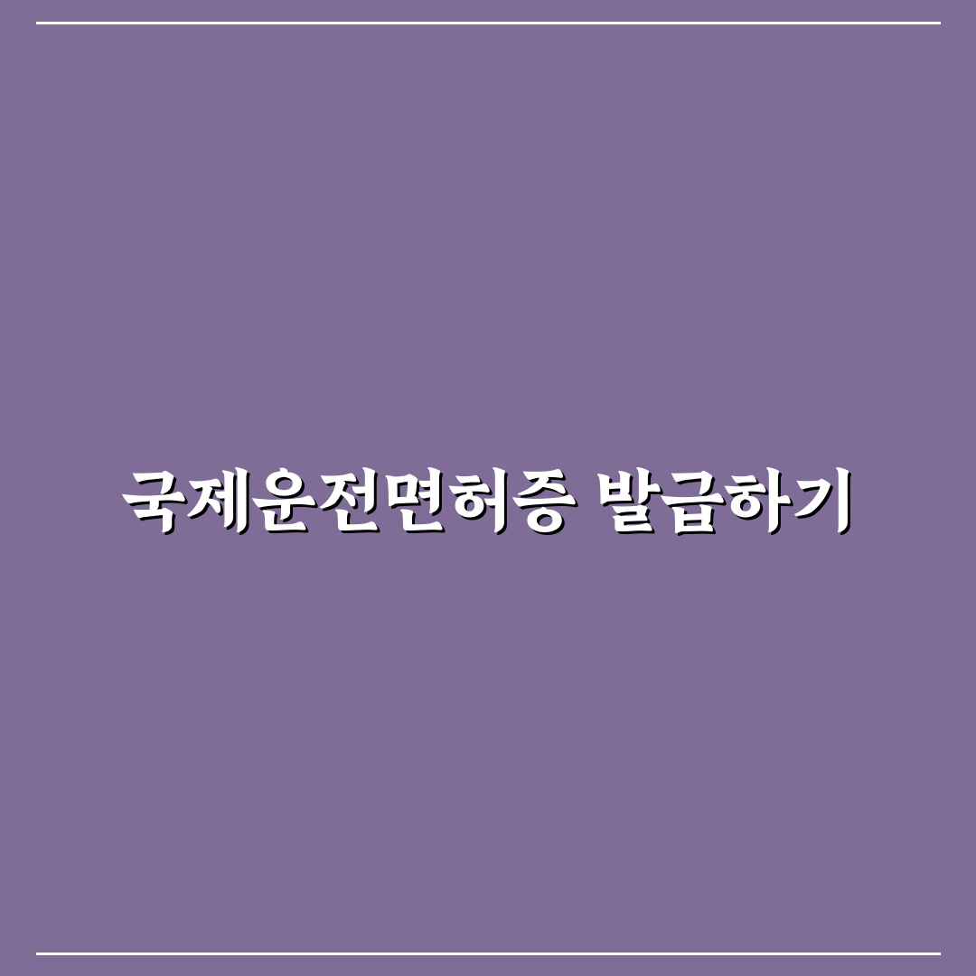 국제운전면허증 발급 방법과 해외 렌터카 준비사항 꿀팁 정리