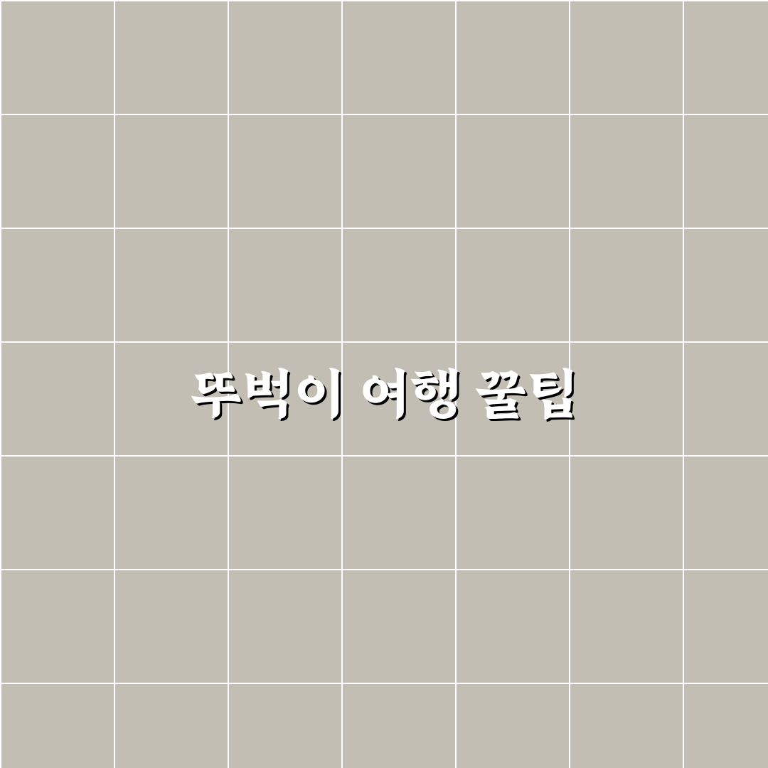 뚜벅이 당일치기 여행지 추천과 대중교통 꿀팁 정리