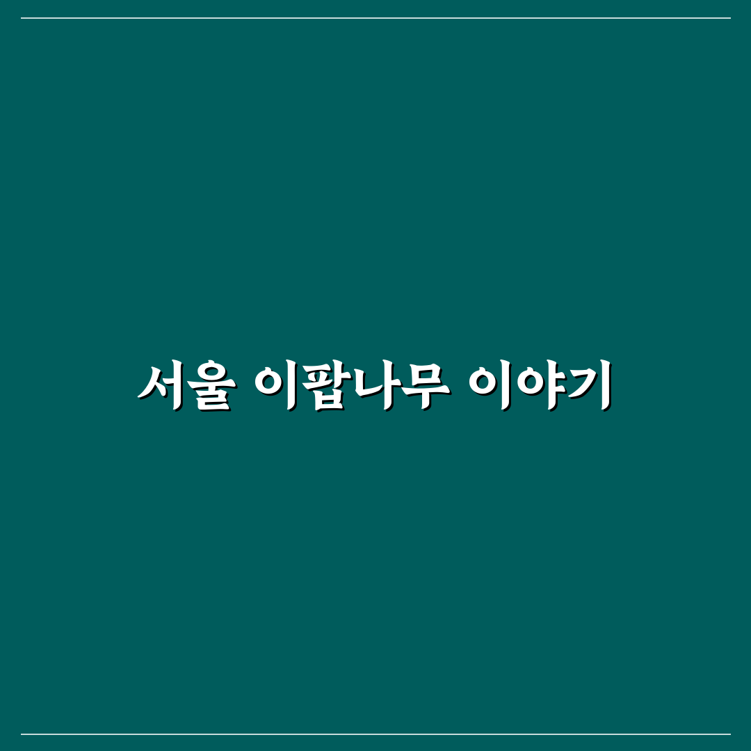 서울 이팝나무 명소 추천과 방문 꿀팁 정리