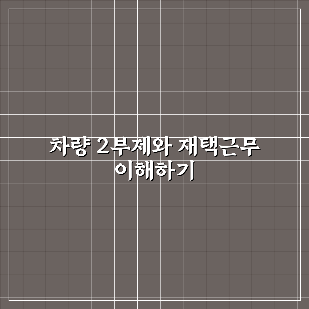차량 2부제 재택근무 효과와 준비 꿀팁 알려드려요