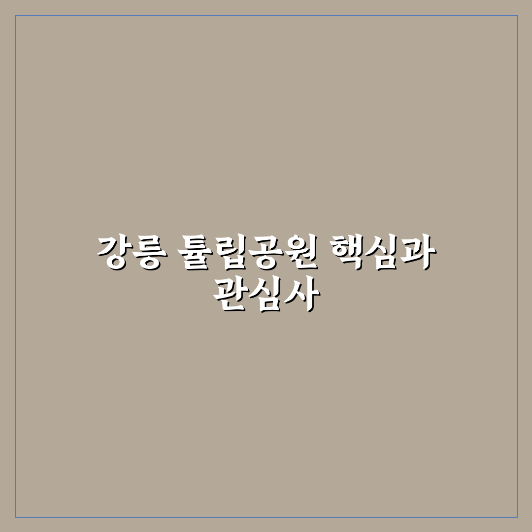 강릉 튤립공원 방문 전 체크포인트 5가지 총정리