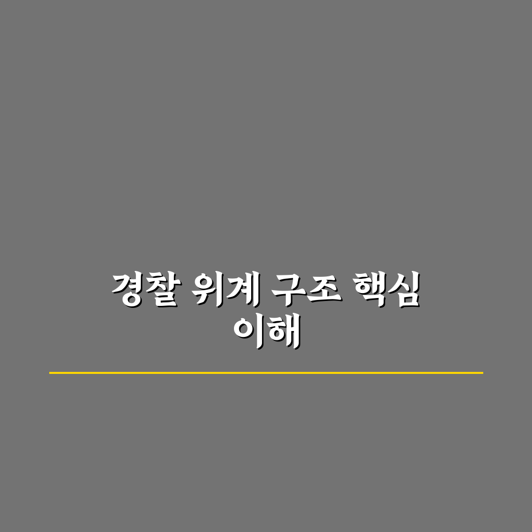 경찰 계급 순서와 직무별 권한 비교 분석 가이드