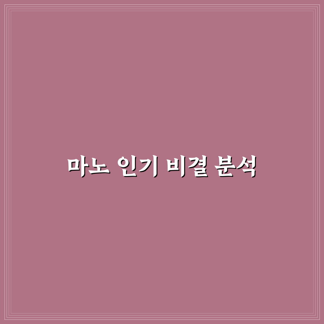 유튜버 마노 초보자를 위한 핵심 정보 정리
