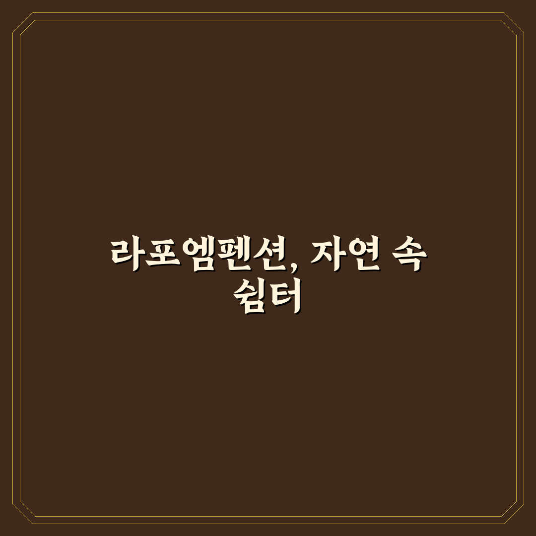 라포엠펜션 객실별 특징 비교와 선택 기준 총정리