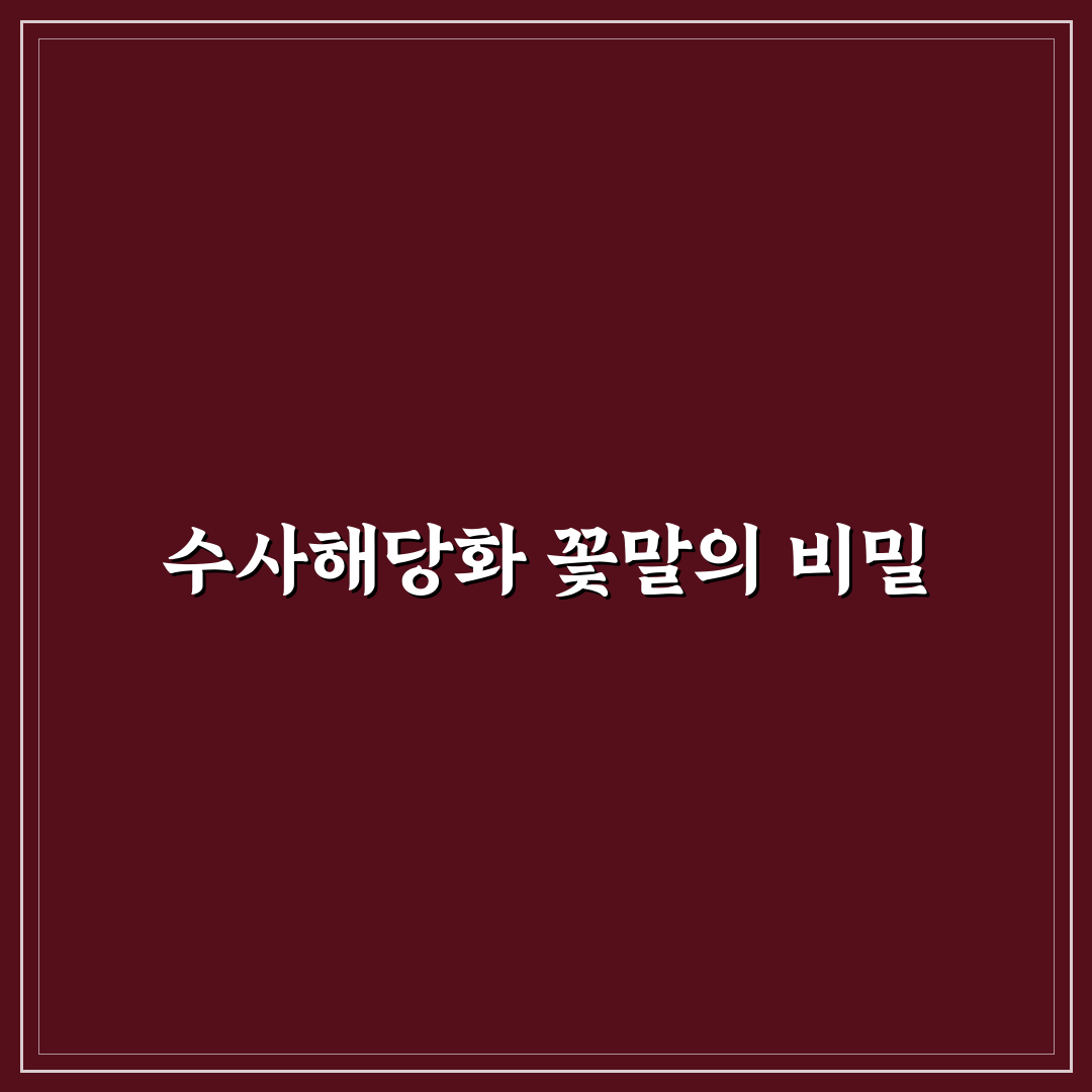 수사해당화 꽃말 의미와 상징 비교 분석 가이드