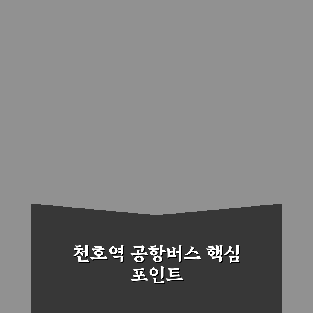 천호역 공항버스 이용 가이드와 노선별 비교 분석