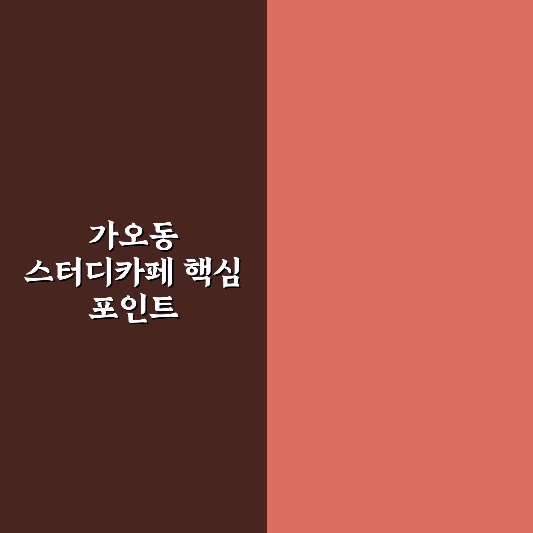 가오동 스터디카페 선택을 위한 5가지 비교 기준 총정리