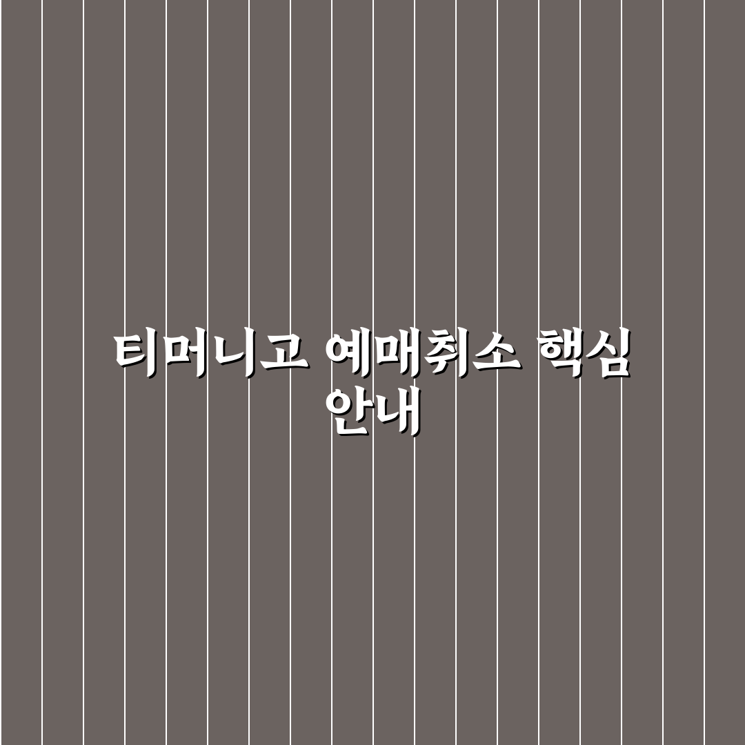 티머니고 예매취소 절차와 환불 기준 총정리