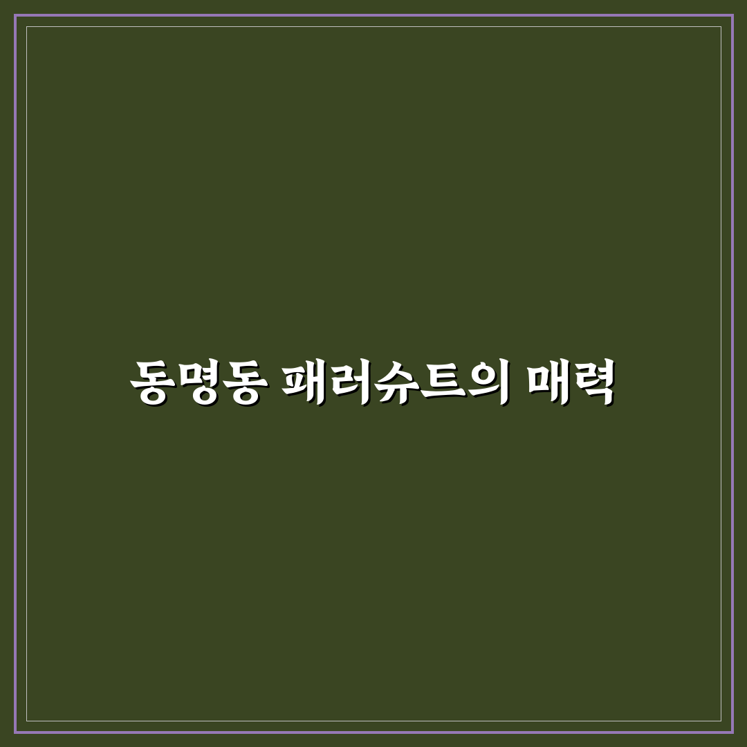 동명동 패러슈트 비교와 판단을 위한 5가지 체크포인트