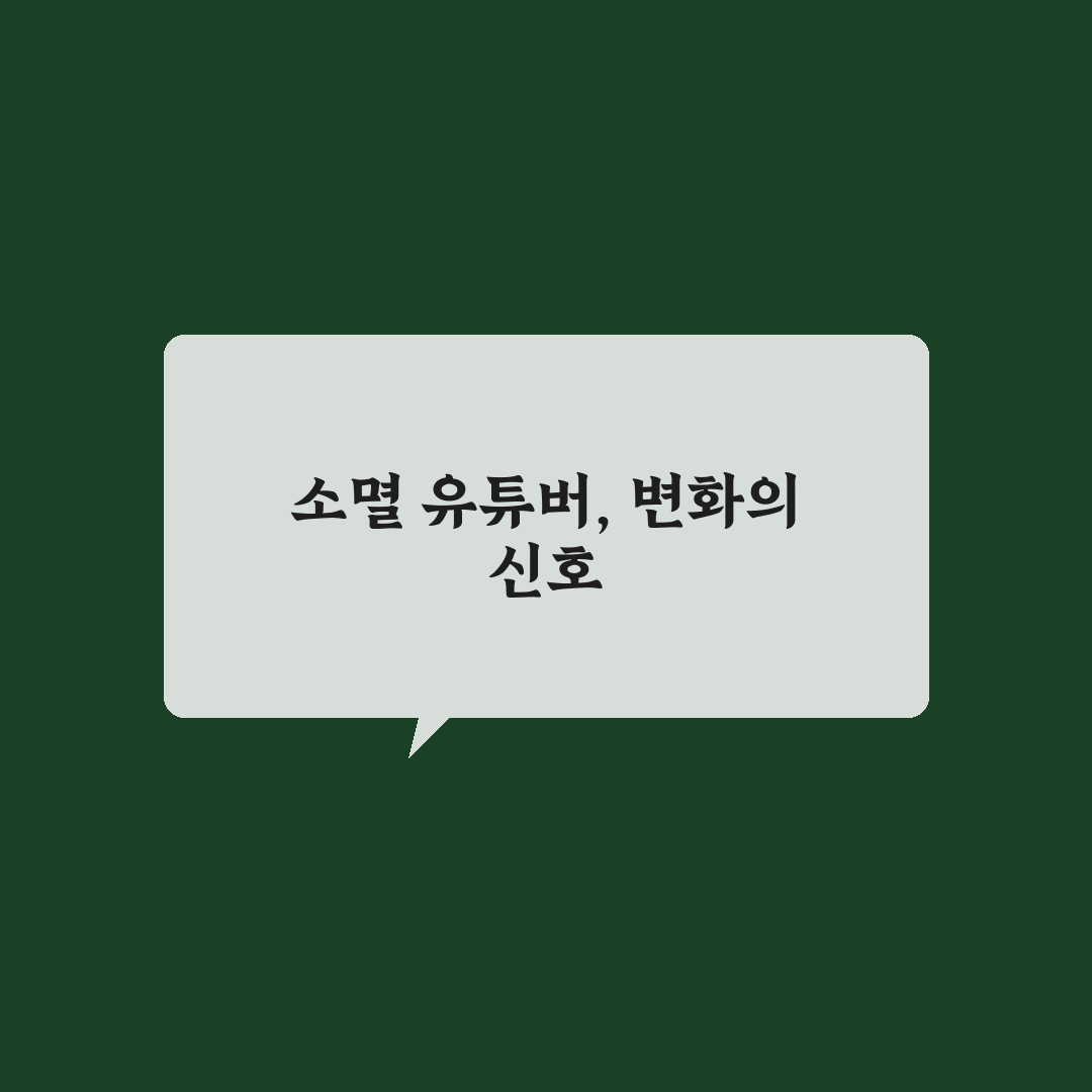 소멸 유튜버 현상과 해결 방법 정리 알려드려요
