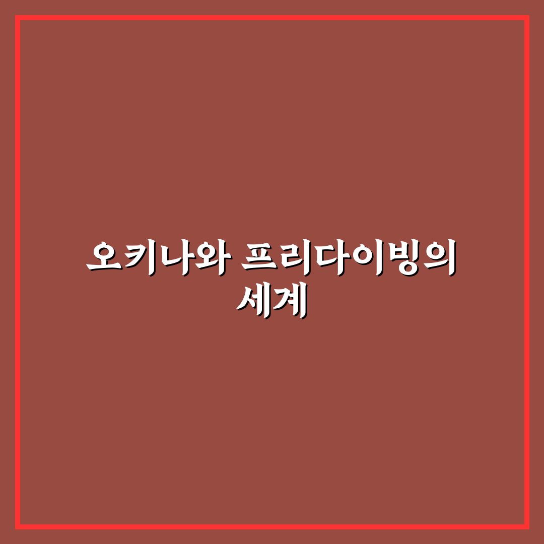 오키나와 프리다이빙 초보자를 위한 추천 팁 정리
