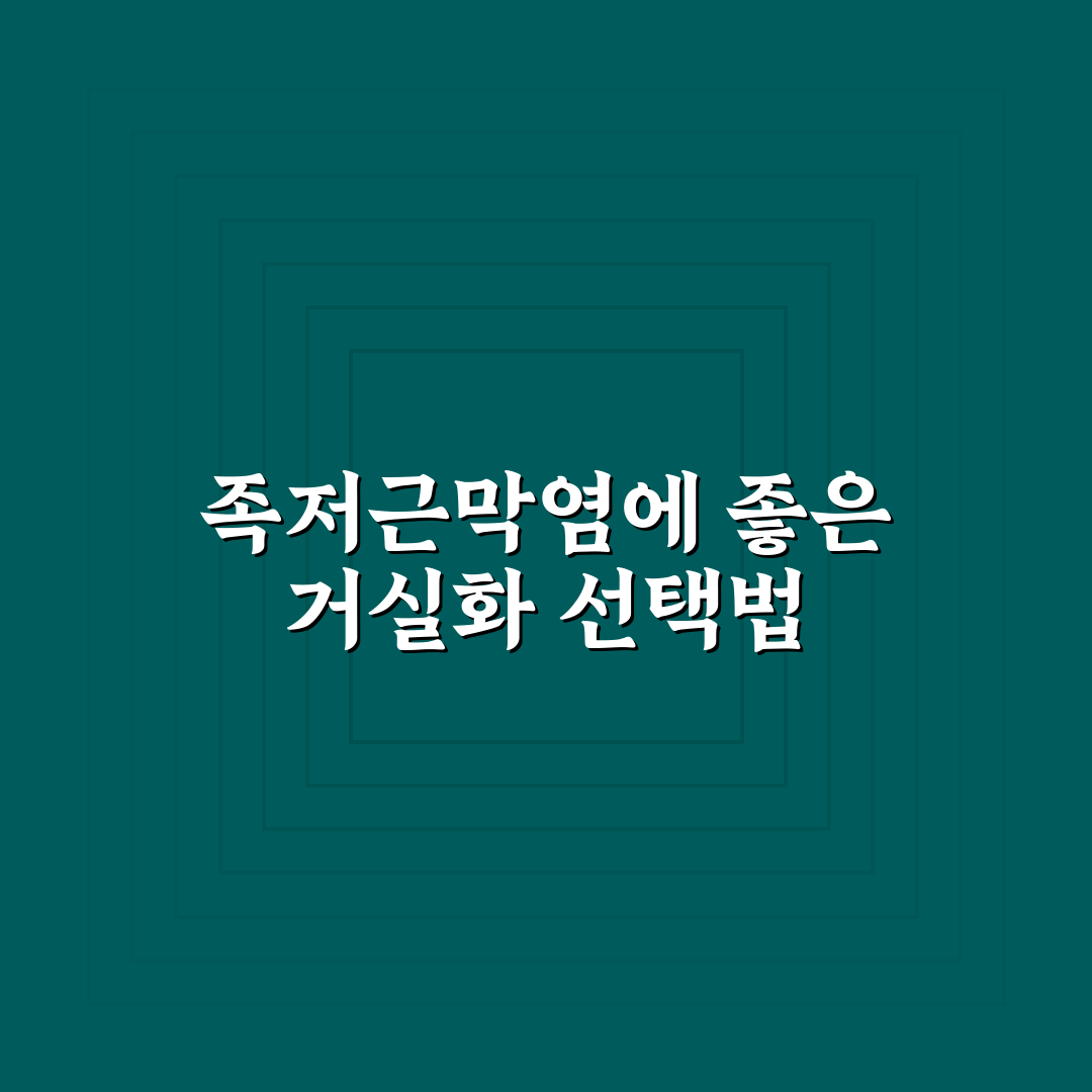족저근막염 거실화 선택 꿀팁 초보자도 쉽게 이해하기