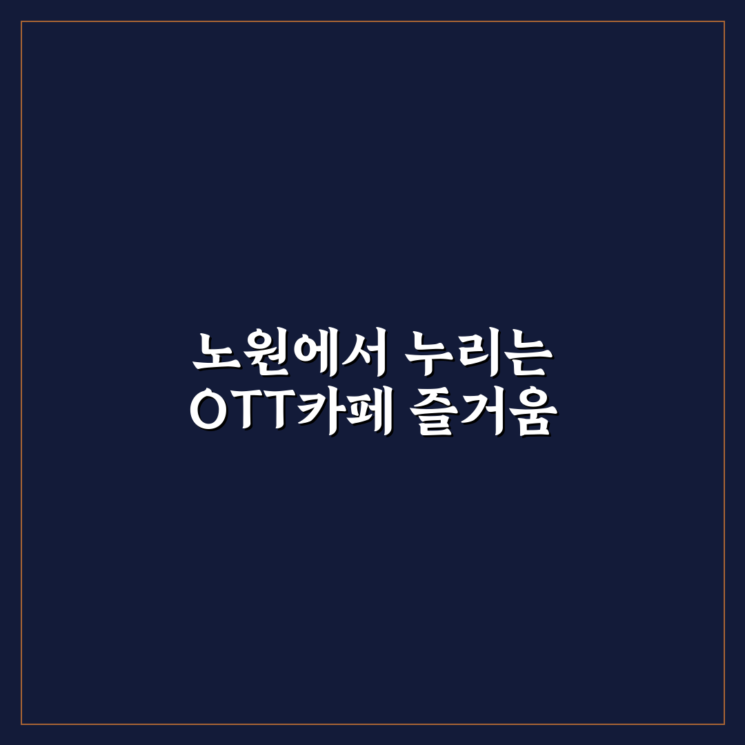 노원 ott카페 이용 방법과 꿀팁 쉽게 정리