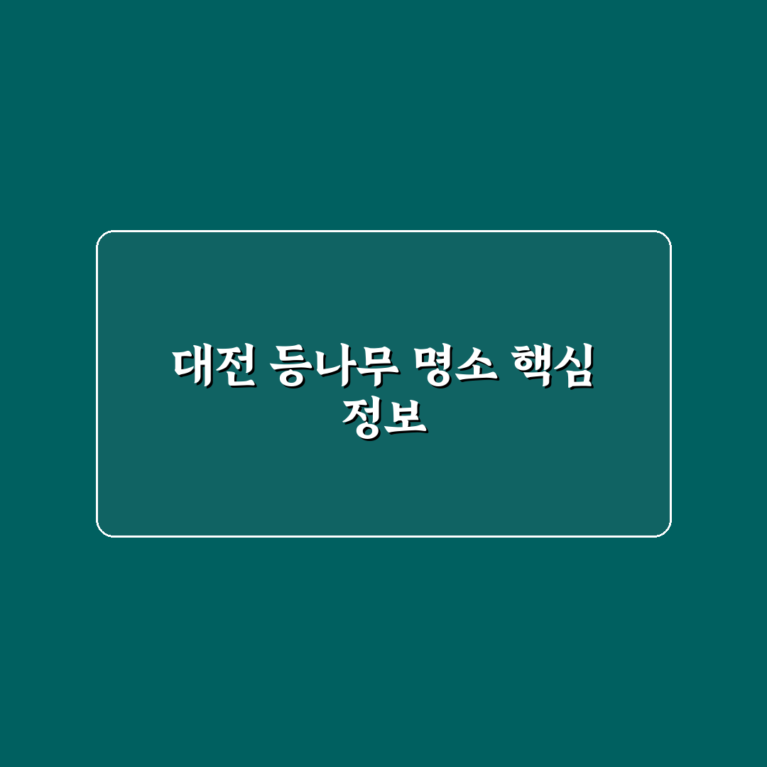 대전 등나무 명소 추천과 방문 꿀팁 공유